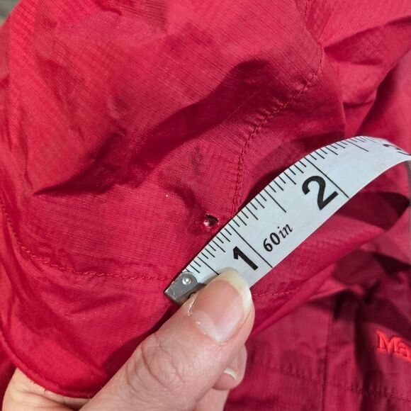 Marmot Precip Rain Jacket Women Size Small Desert Red Color High neck Arm Vents - Picture 5 of 15